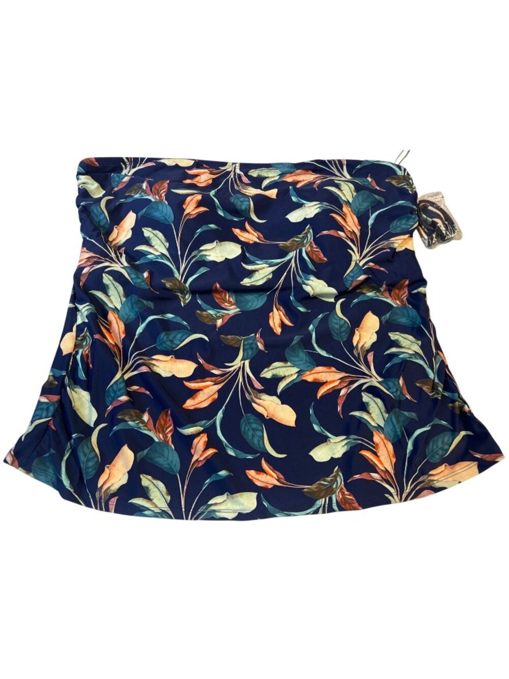 Mynah Size 22W Lush Leaves Bandeau Swim Top Tropical Print & Removable Straps